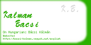 kalman bacsi business card