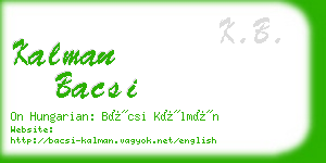 kalman bacsi business card